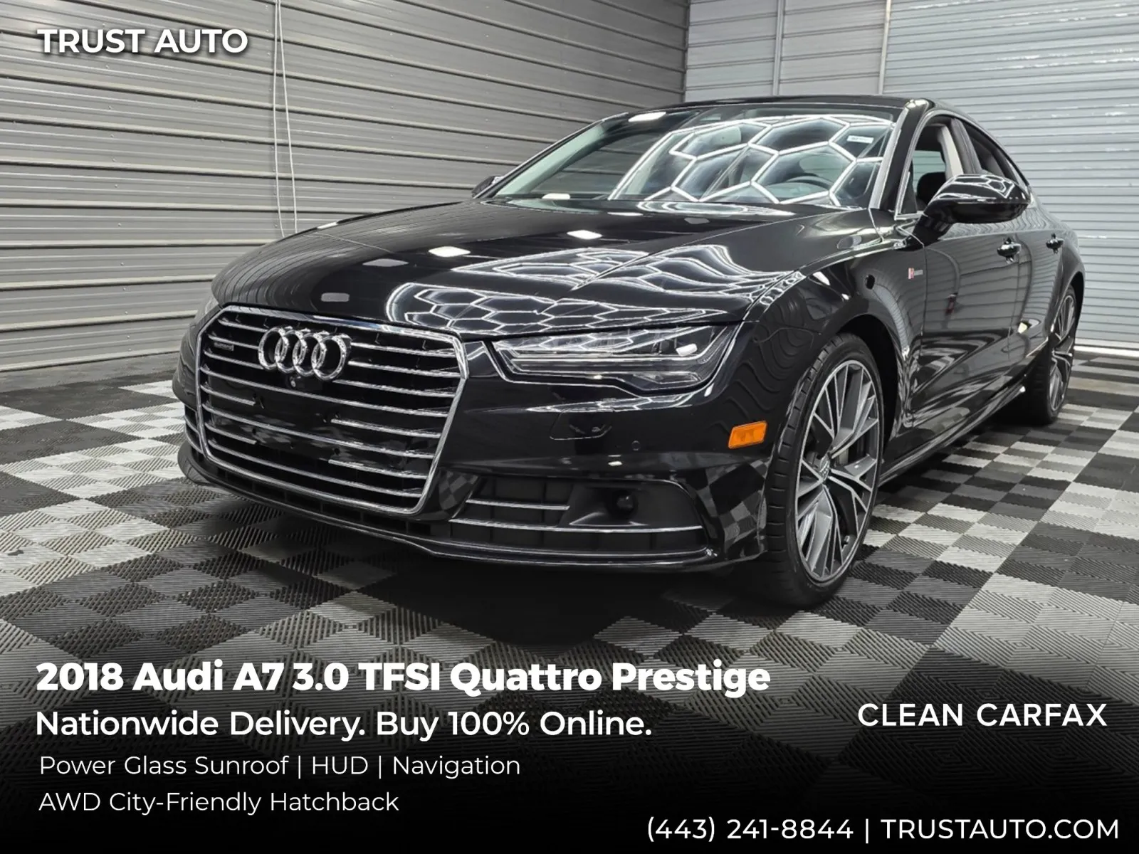 Black 2018 Audi A7 3.0 TFSI Quattro Prestige AWD Luxury Hatchback w/Driver Assistance Pkg for sale in Sykesville, MD