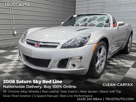 Silver 2008 Saturn Sky Red Line 5-Speed Manual Soft-Top Convertible Coupe for sale in Sykesville, MD