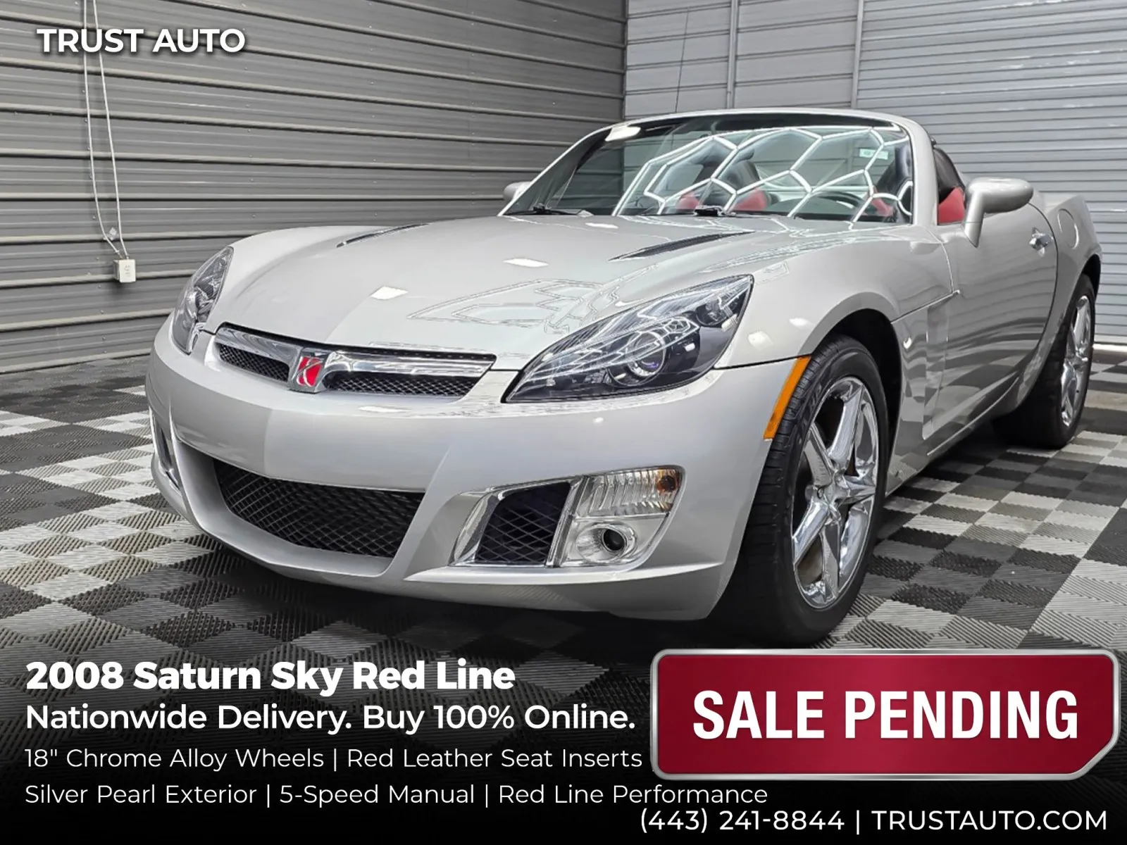 2008 Saturn Sky Red Line 5-Speed Manual Soft-Top Convertible Coupe for sale in Sykesville, MD