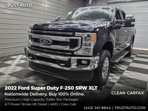 Blue 2022 Ford Super Duty F-250 XLT 4WD Crew Cab Power Stroke Diesel Pickup Truck w/Premium Pkg for sale in Sykesville, MD