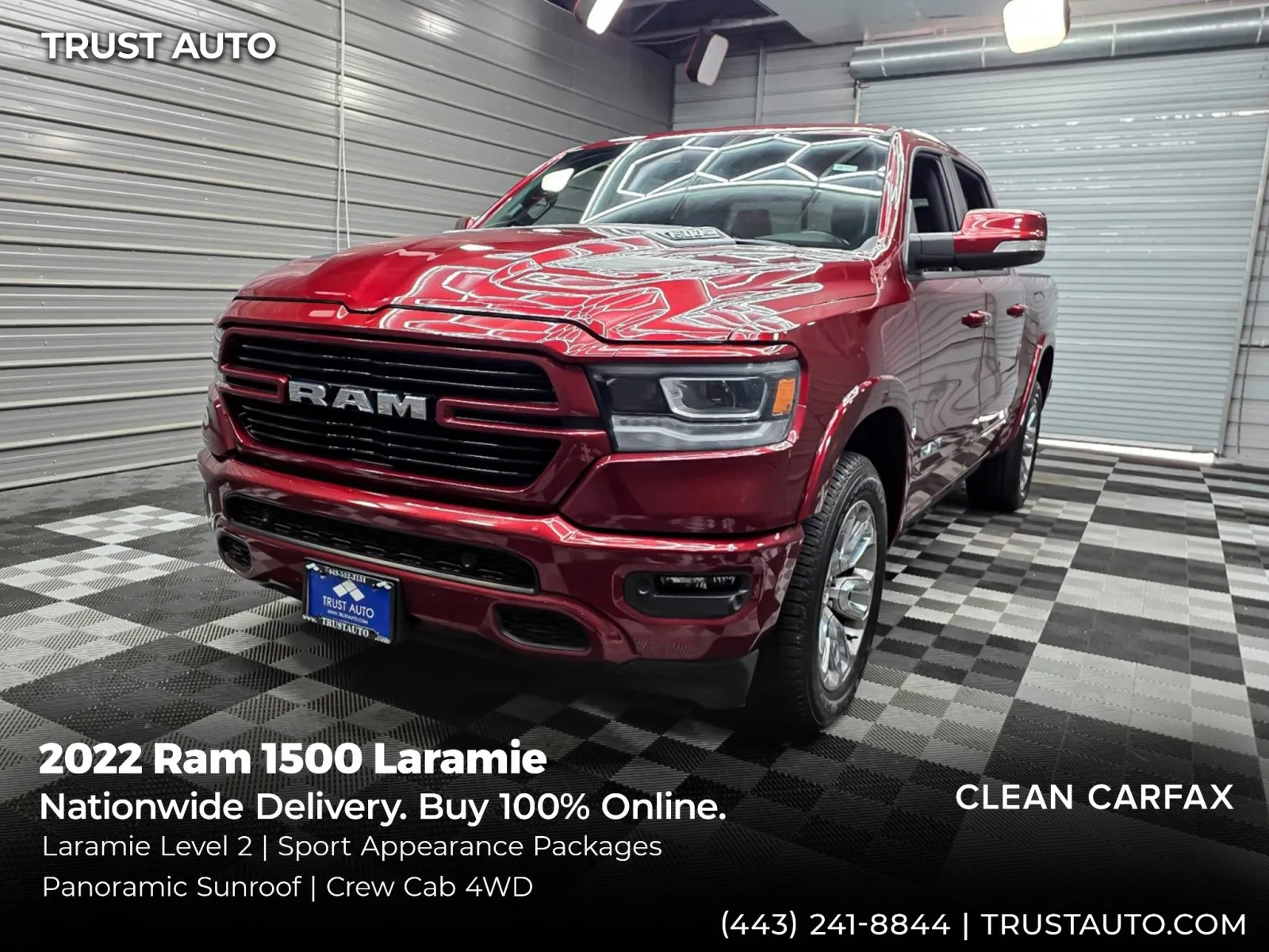 2022 Ram 1500 Laramie 4WD Crew Cab Pickup Truck w/Sport Appearance Pkg