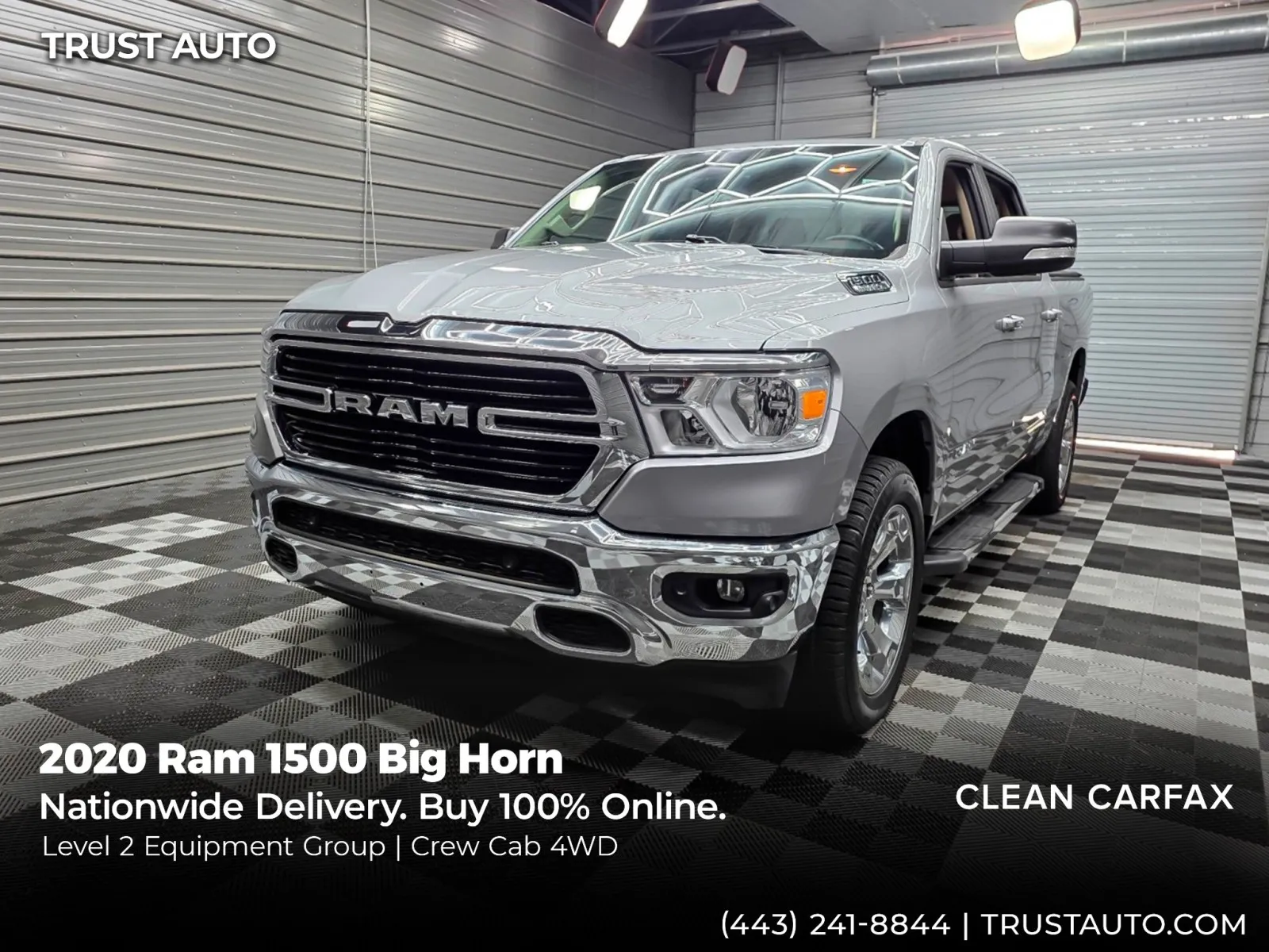 2020 Ram 1500 Big Horn 4WD Crew Cab 5.7L Hemi V8 Pickup Truck w/Level 2 Equipment Group