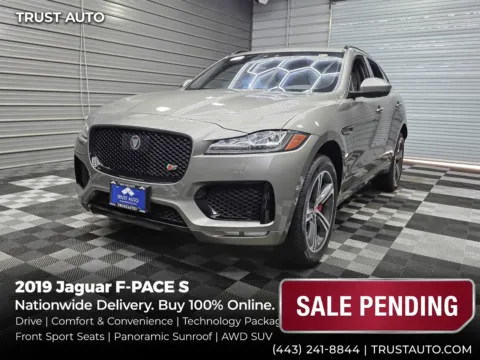 Silver 2019 Jaguar F-PACE S AWD Luxury SUV w/Drive/Comfort & Convenience Pkgs for sale in Sykesville, MD