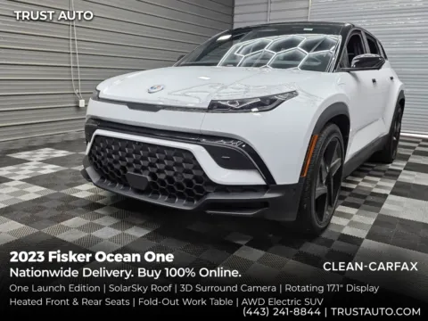 White 2023 Fisker Ocean One AWD Electric SUV for sale in Sykesville, MD