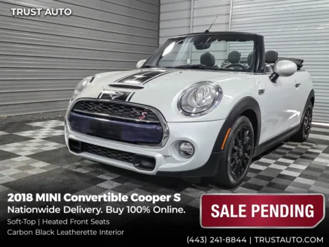White 2018 MINI Convertible Cooper S Soft-Top Convertible for sale in Sykesville, MD