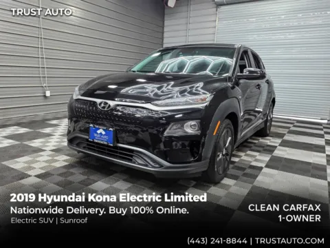 Black 2019 Hyundai Kona Limited E Electric SUV for sale in Sykesville, MD
