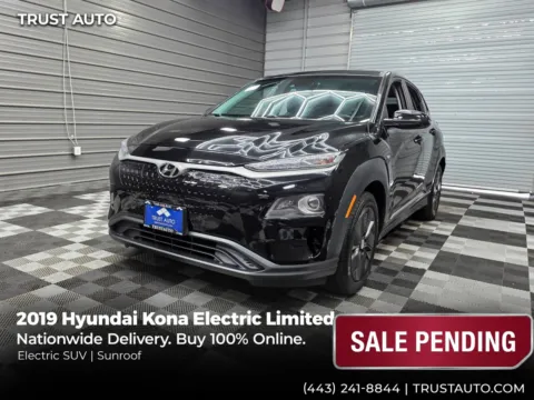 Black 2019 Hyundai Kona Limited E Electric SUV for sale in Sykesville, MD
