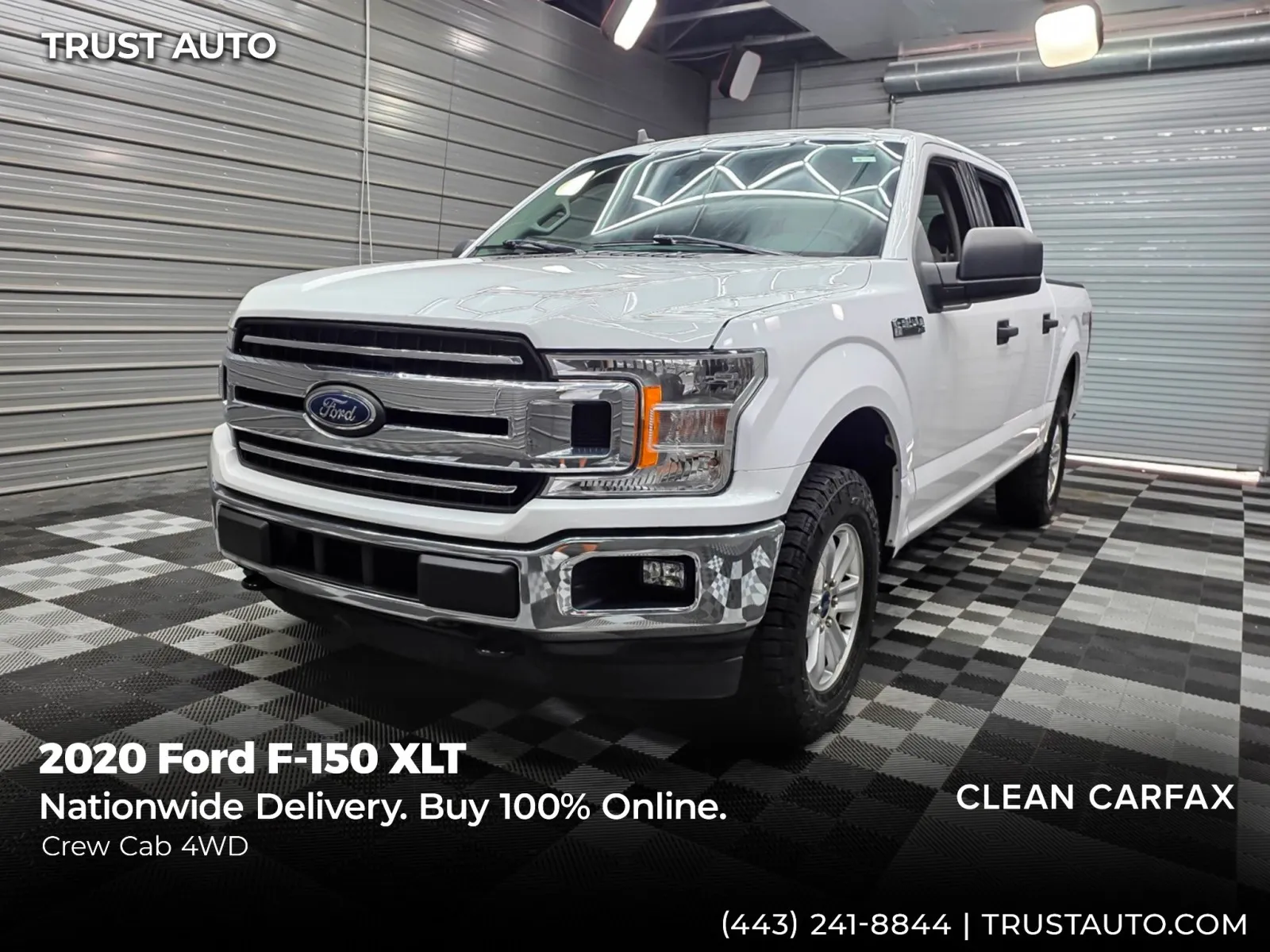 White 2020 Ford F-150 XLT 4WD SuperCrew EcoBoost Pickup Truck for sale in Sykesville, MD