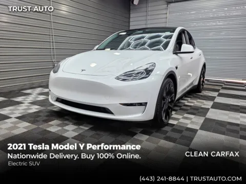 White 2021 Tesla Model Y Performance AWD Electric Luxury Sedan for sale in Sykesville, MD