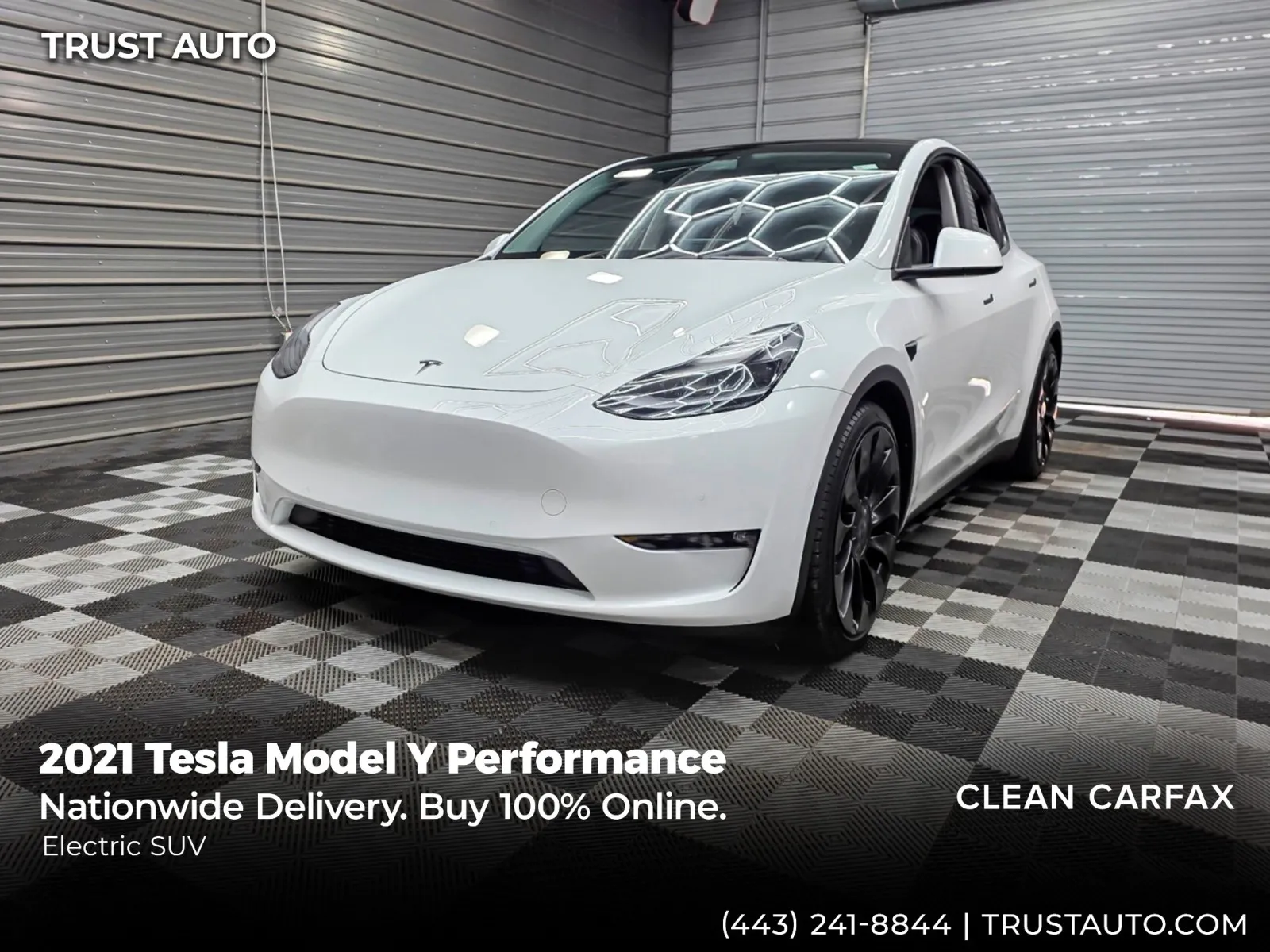 White 2021 Tesla Model Y Performance AWD Electric Luxury Sedan for sale in Sykesville, MD