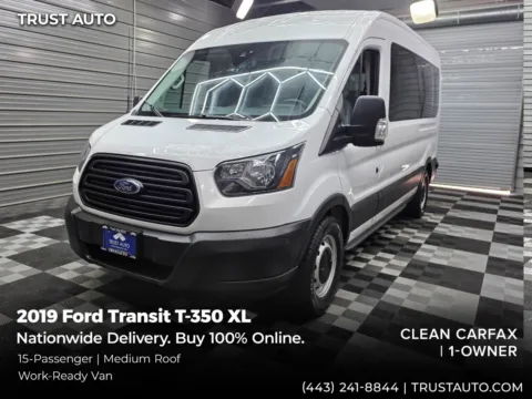 White 2019 Ford Transit T-350 15-Passenger XL Minivan/Van/Wagon for sale in Sykesville, MD