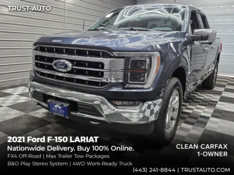 Gray 2021 Ford F-150 LARIAT 4WD SuperCrew Hybrid 6.5FT Long Bed Pickup Truck w/FX4 Off-Road Pkg for sale in Sykesville, MD