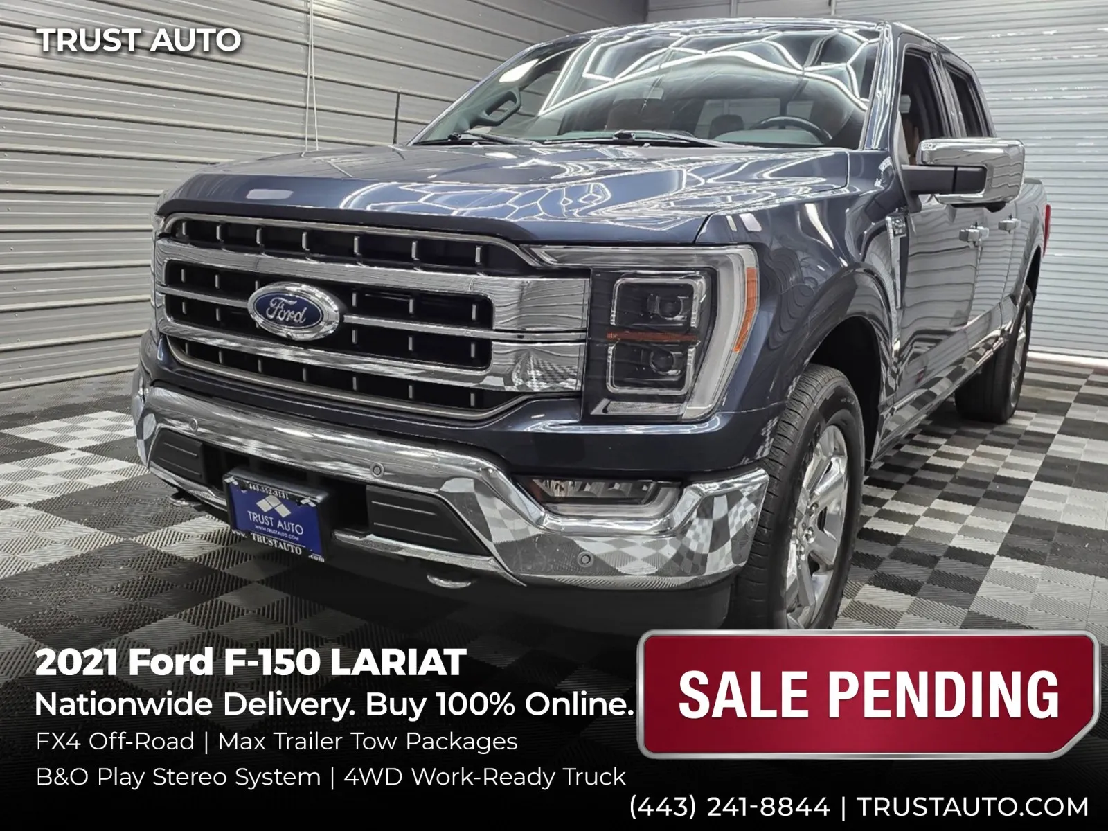 Gray 2021 Ford F-150 LARIAT 4WD SuperCrew Hybrid 6.5FT Long Bed Pickup Truck w/FX4 Of for sale in Sykesville, MD
