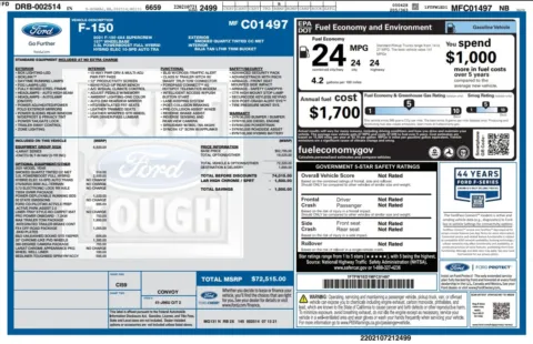 Another view of 2021 Ford F-150 LARIAT 4WD SuperCrew Hybrid 6.5FT Long Bed Pickup Truck w/FX4 Off-Road Pkg for sale in Sykesville, MD at Trust Auto