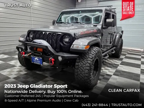 Gray 2023 Jeep Gladiator Sport 4WD Crew Cab Pickup Truck w/8-Speed A/T for sale in Sykesville, MD