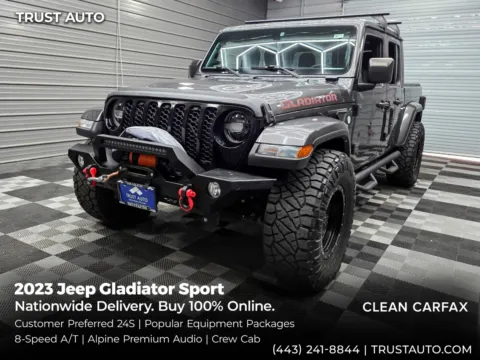 Gray 2023 Jeep Gladiator Sport 4WD Crew Cab Pickup Truck w/8-Speed A/T for sale in Sykesville, MD