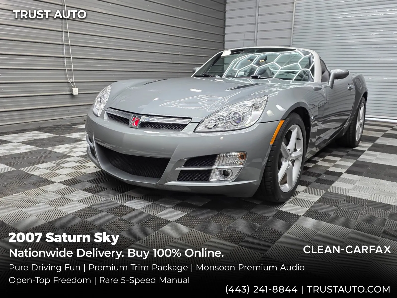 Silver 2007 Saturn Sky 5-Speed Manual Soft-Top Convertible Coupe for sale in Sykesville, MD