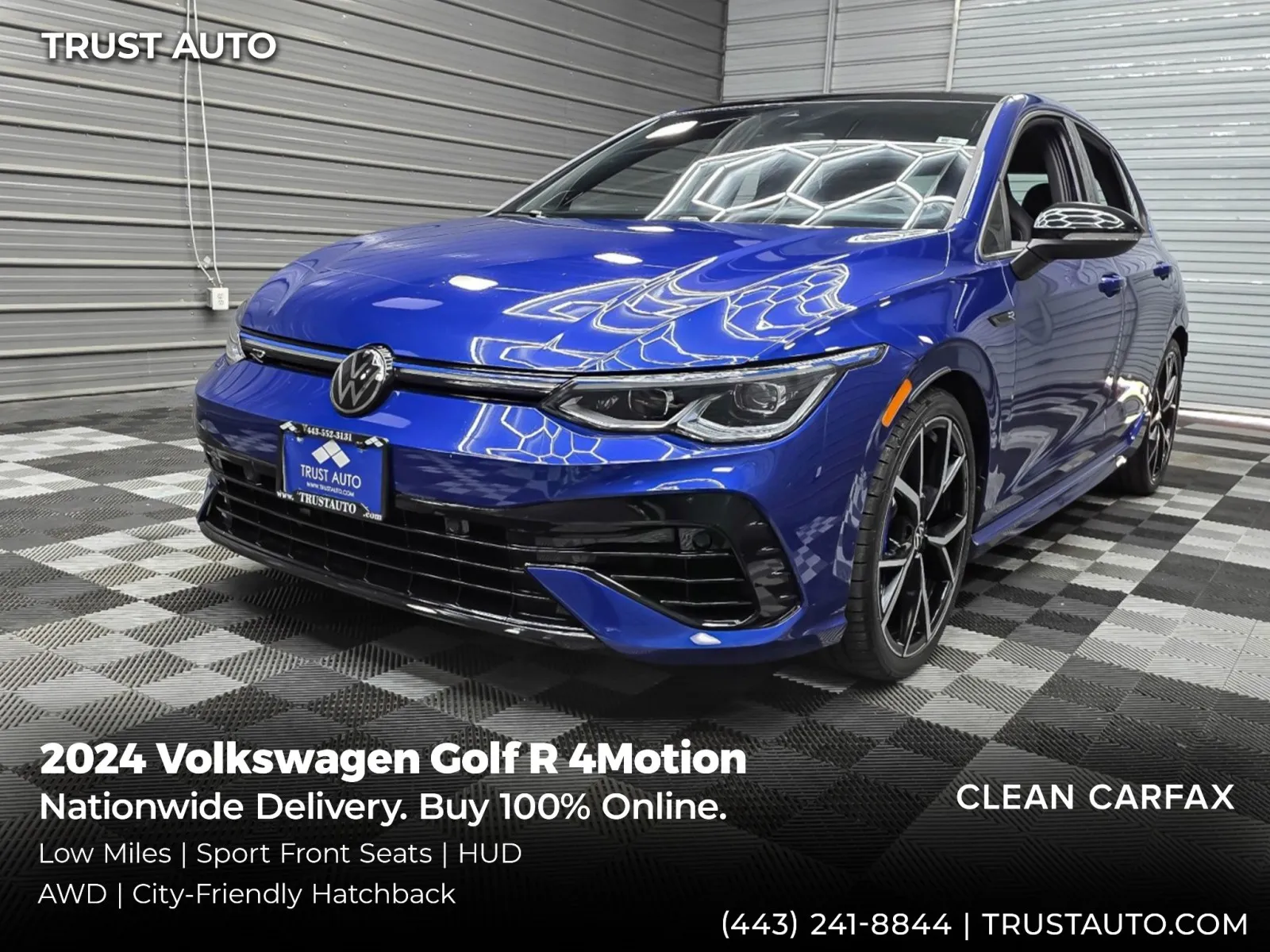 Blue 2024 Volkswagen Golf R 4Motion AWD Hatchback for sale in Sykesville, MD