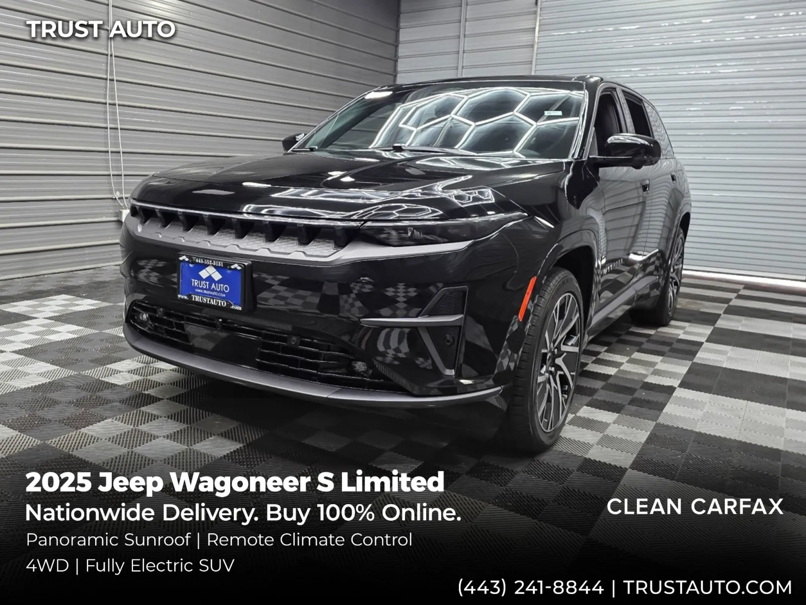 Black 2025 Jeep Wagoneer S Limited 4WD Electric Luxury SUV for sale in Sykesville, MD