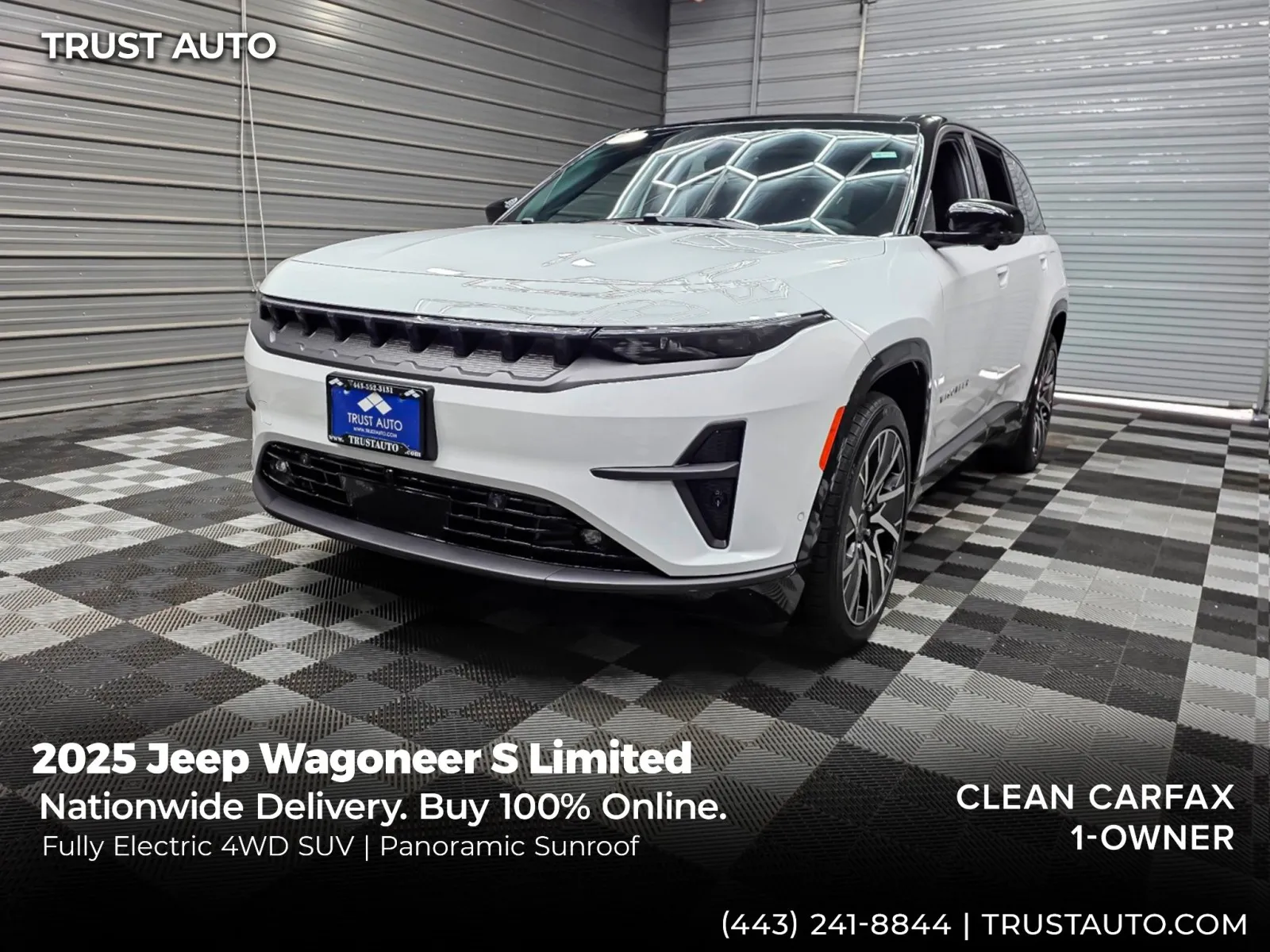 White 2025 Jeep Wagoneer S Limited 4WD Electric Luxury SUV for sale in Sykesville, MD