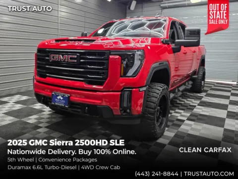 Red 2025 GMC Sierra 2500HD SLE 4WD Crew Cab Duramax 6.6L Diesel Pickup Truck for sale in Sykesville, MD