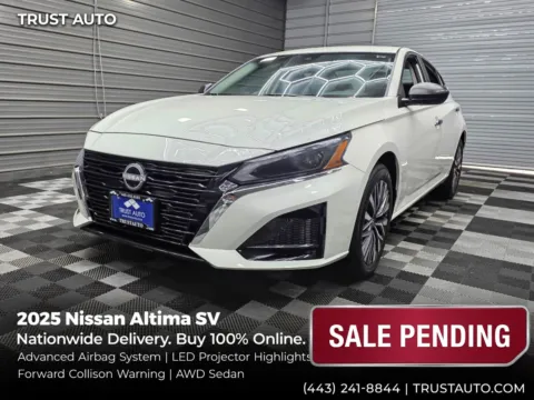 White 2025 Nissan Altima SV AWD 4-Door Sedan for sale in Sykesville, MD