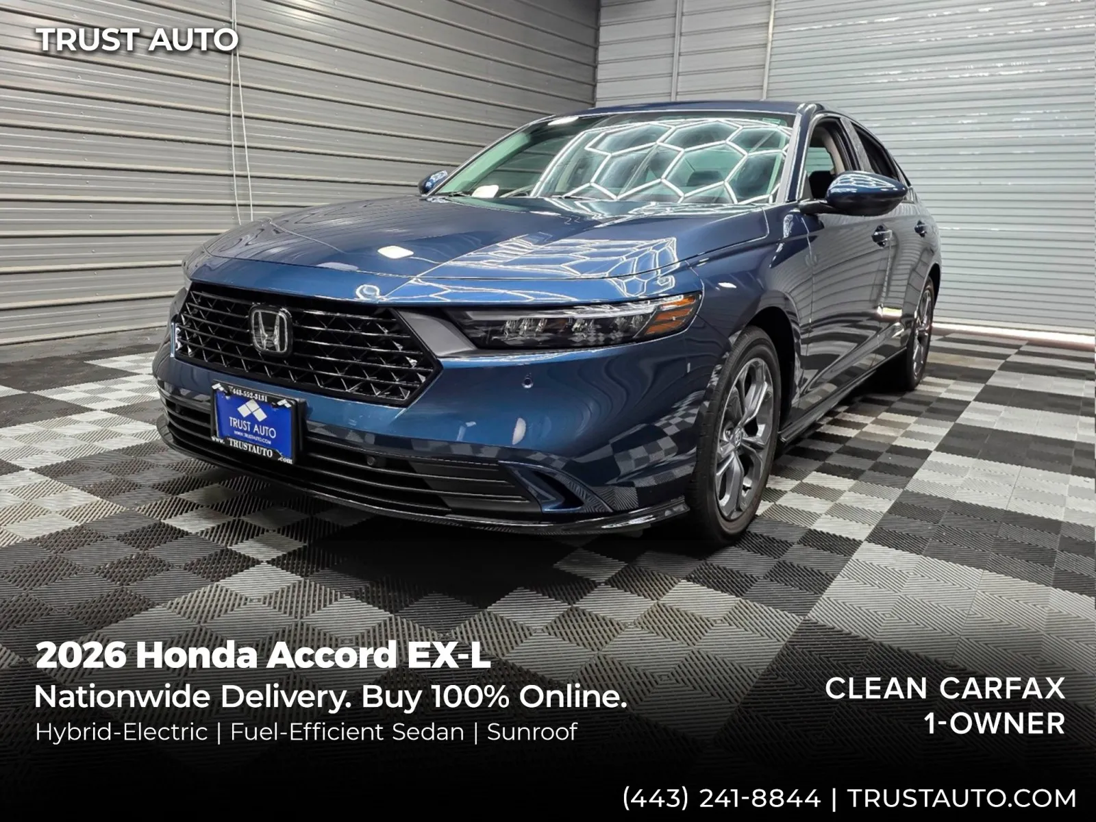 Blue 2026 Honda Accord EX-L Hybrid-Electric 4-Door Sedan for sale in Sykesville, MD