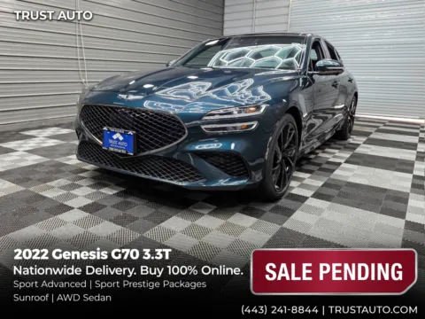 Blue 2022 Genesis G70 3.3T AWD Sedan w/Sport Advanced/Sport Prestige Pkgs for sale in Sykesville, MD