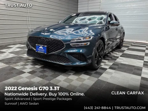 Blue 2022 Genesis G70 3.3T AWD Sedan w/Sport Advanced/Sport Prestige Pkgs for sale in Sykesville, MD