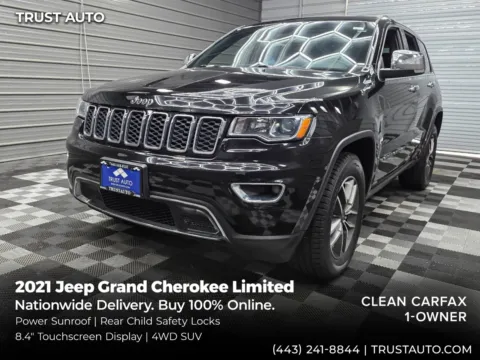 Black 2021 Jeep Grand Cherokee Limited 4WD SUV for sale in Sykesville, MD