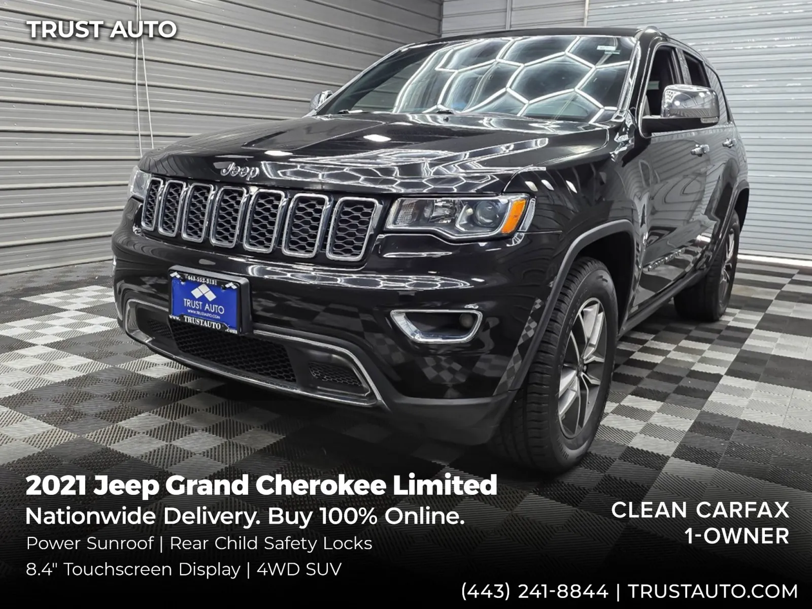 Black 2021 Jeep Grand Cherokee Limited 4WD SUV for sale in Sykesville, MD