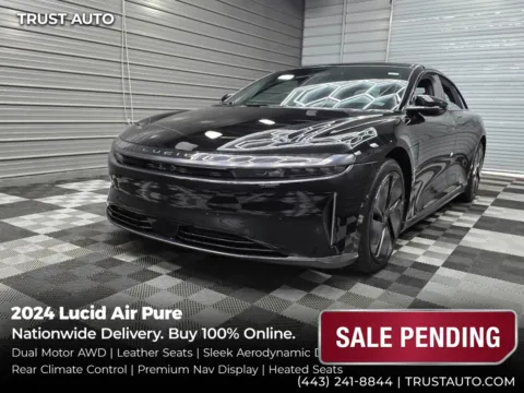 Black 2024 Lucid Air Pure AWD Electric Sedan for sale in Sykesville, MD