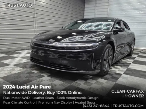 Black 2024 Lucid Air Pure AWD Electric Sedan for sale in Sykesville, MD