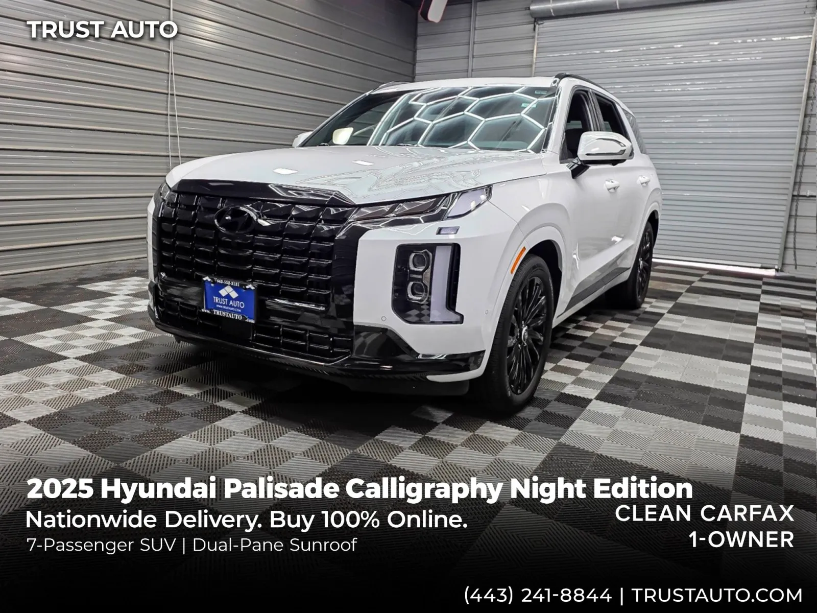 White 2025 Hyundai Palisade Calligraphy Night Edition AWD 7-Passenger SUV for sale in Sykesville, MD