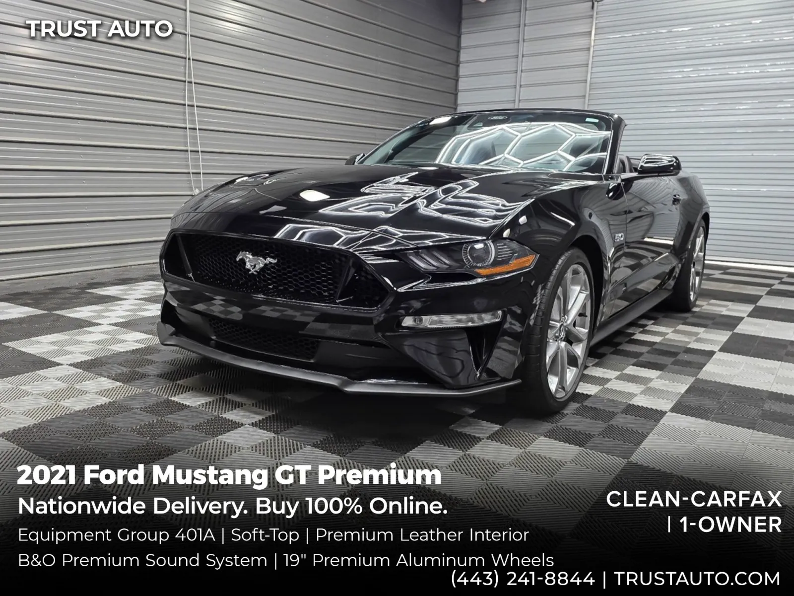 2021 Ford Mustang GT Premium Soft-Top Convertible 5.0L V8 Sport Coupe