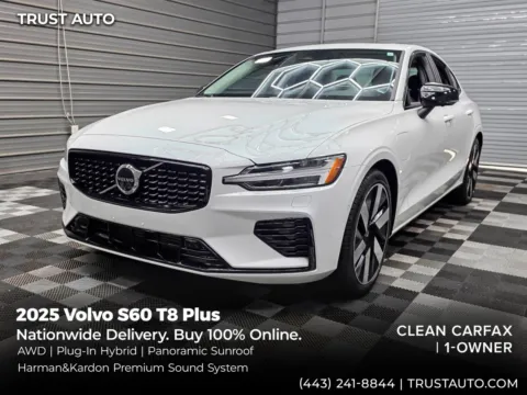 White 2025 Volvo S60 T8 Plus AWD Plug-In Hybrid Sedan for sale in Sykesville, MD
