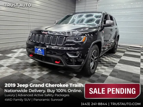 Black 2019 Jeep Grand Cherokee Trailhawk 4WD SUV w/Luxury/Advance Active Safety Pkgs for sale in Sykesville, MD