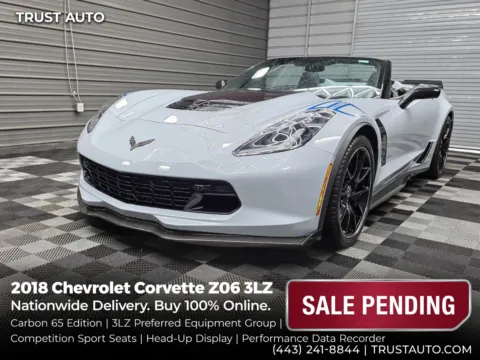 Gray 2018 Chevrolet Corvette Z06 3LZ Luxury Convertible w/Carbon 65 Edition for sale in Sykesville, MD