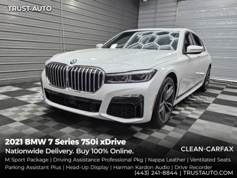 White 2021 BMW 7 Series 750i xDrive AWD Luxury Sedan w/M Sport Pkg for sale in Sykesville, MD