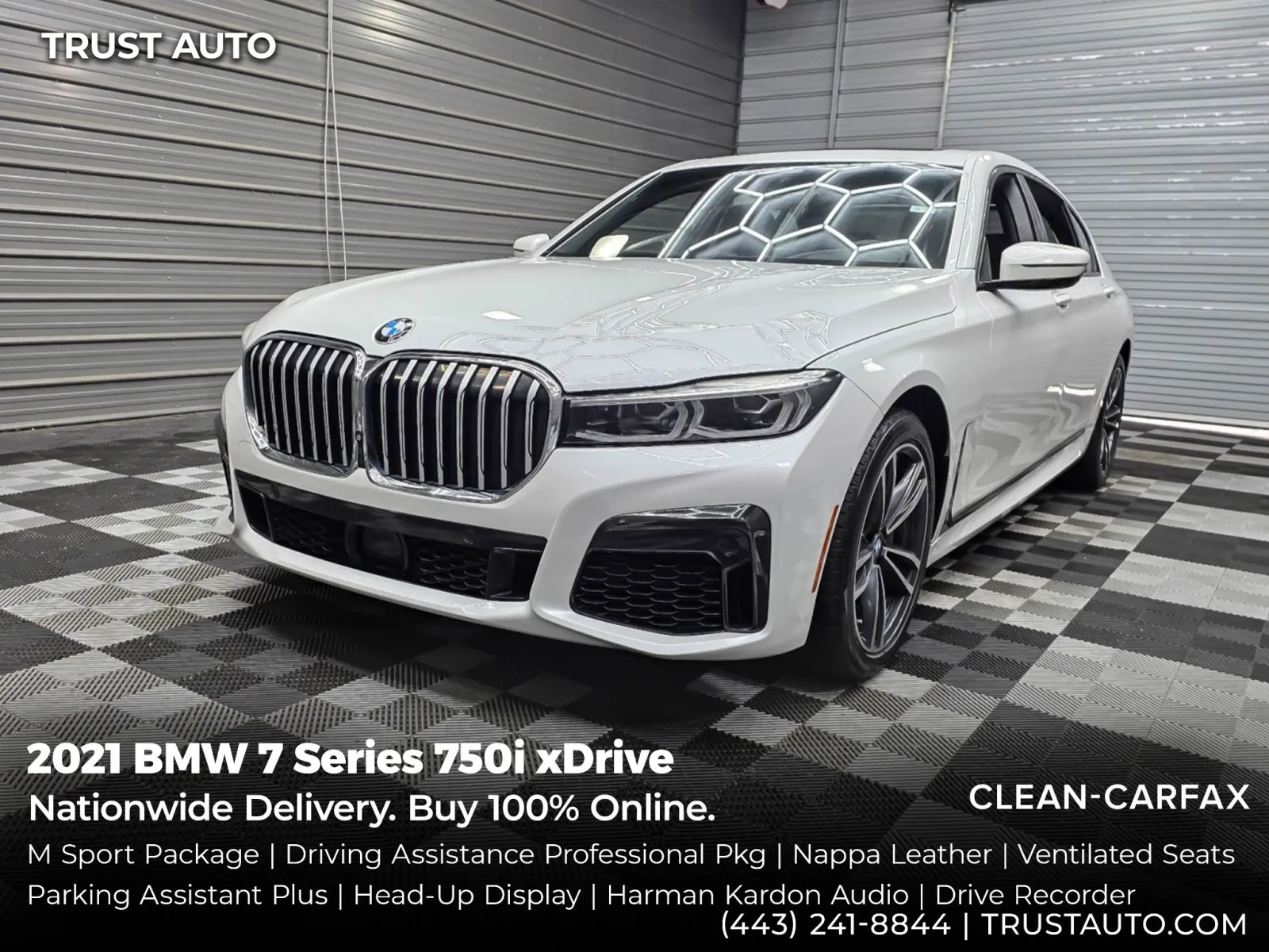 White 2021 BMW 7 Series 750i xDrive AWD Luxury Sedan w/M Sport Pkg for sale in Sykesville, MD
