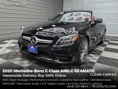 Black 2020 Mercedes-Benz C-Class AMG C 43 4MATIC AWD Cabriolet Soft-Top Luxury Convertible for sale in Sykesville, MD