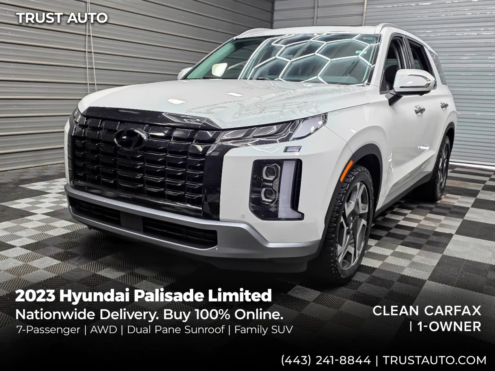 White 2023 Hyundai Palisade Limited AWD 7-Passenger SUV for sale in Sykesville, MD