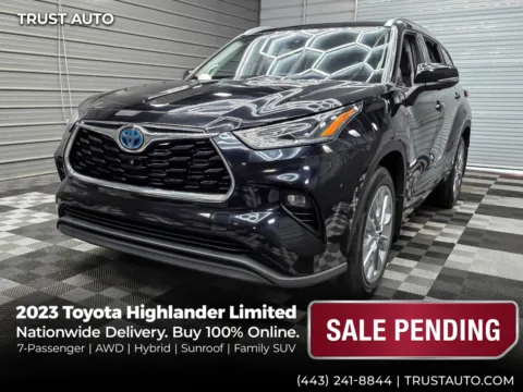 Black 2023 Toyota Highlander Limited AWD Hybrid 7-Passenger SUV for sale in Sykesville, MD