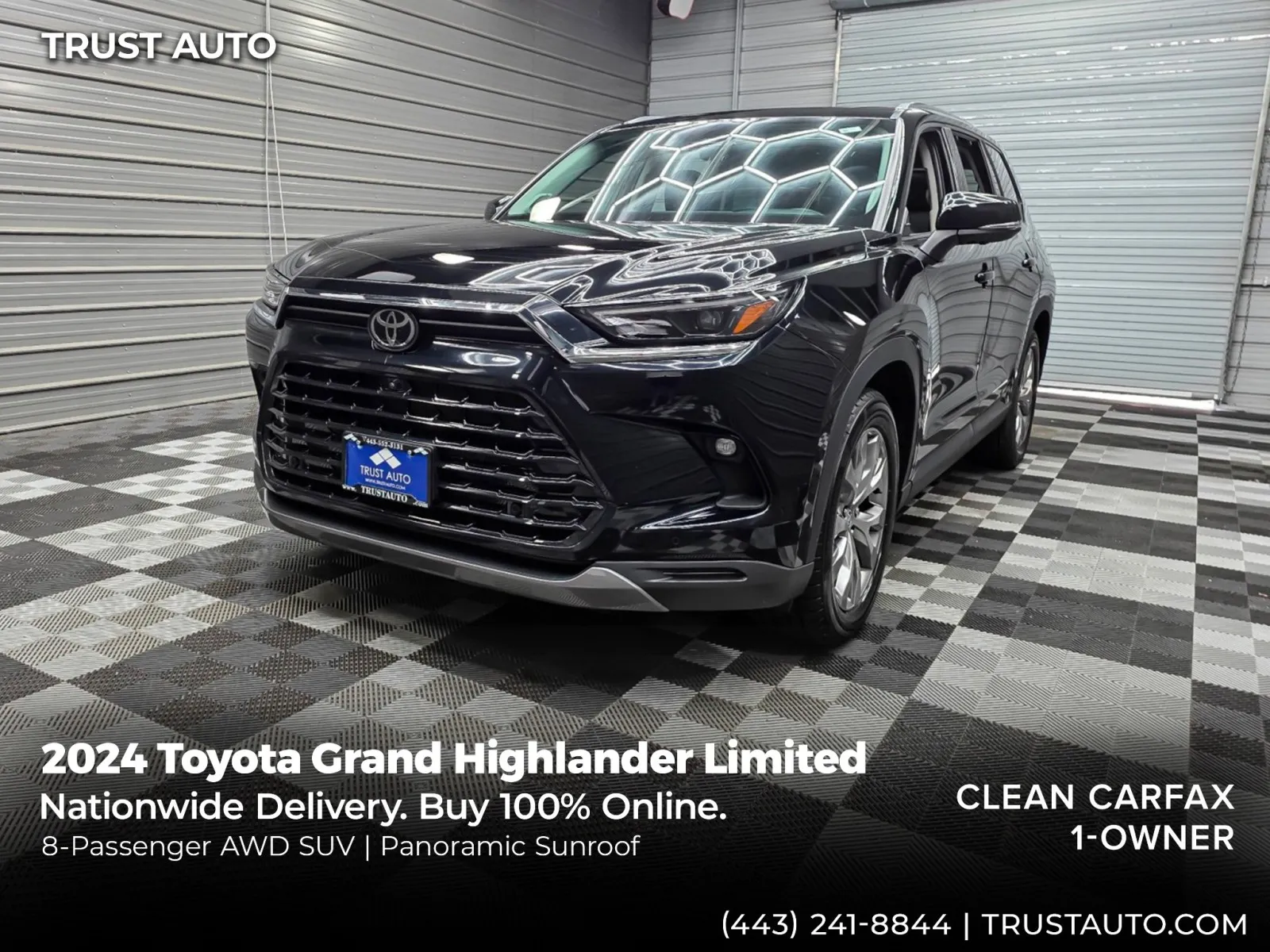 Black 2024 Toyota Grand Highlander Limited AWD 8-Passenger Luxury SUV for sale in Sykesville, MD