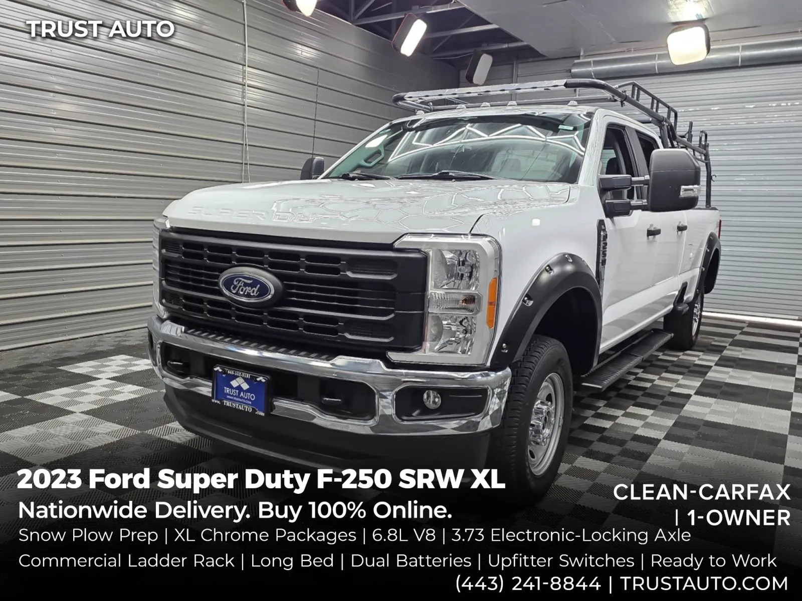 White 2023 Ford Super Duty F-250 SRW XL 4WD Crew Cab Pickup Truck for sale in Sykesville, MD