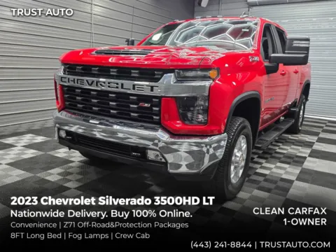 Red 2023 Chevrolet Silverado 3500HD LT 4WD Crew Cab 8FT Long Bed Pickup Truck w/Convenience Pkg for sale in Sykesville, MD