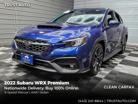 Blue 2022 Subaru WRX Premium AWD 6-Speed Manual Sedan for sale in Sykesville, MD