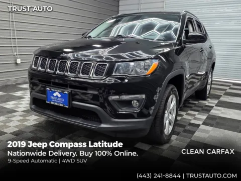 Black 2019 Jeep Compass Latitude 4WD SUV for sale in Sykesville, MD