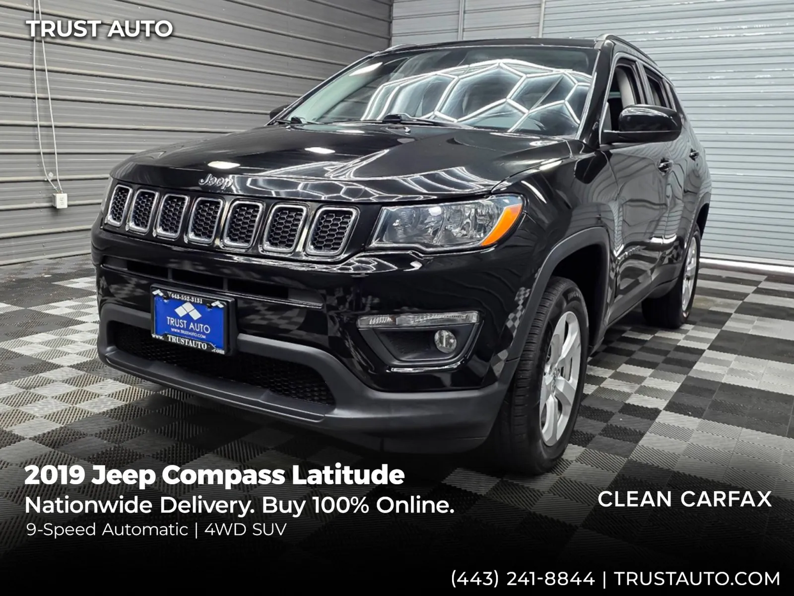 Black 2019 Jeep Compass Latitude 4WD SUV for sale in Sykesville, MD
