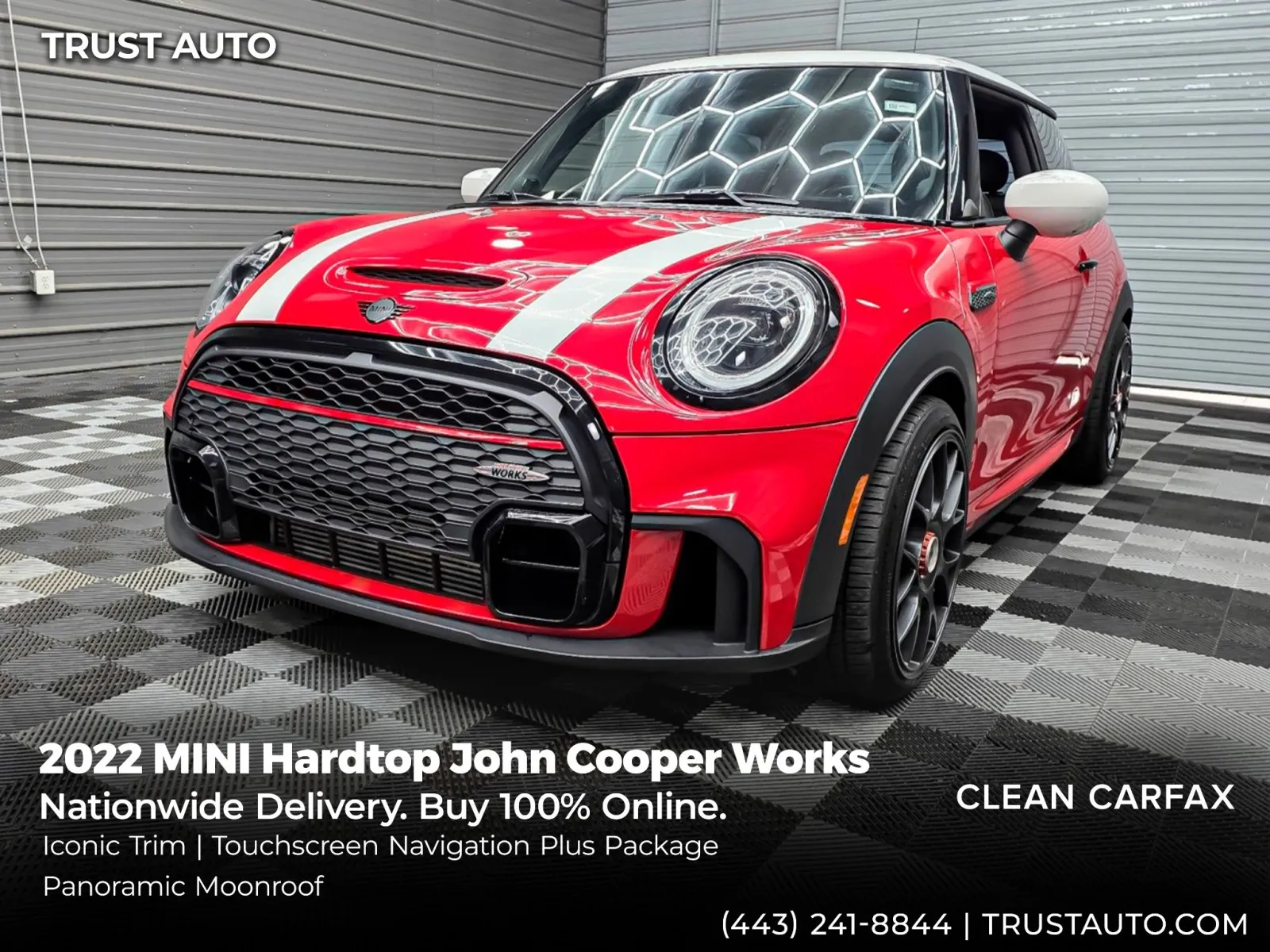 Red 2022 MINI Hardtop 2 Door John Cooper Works Hatchback w/Iconic Trim for sale in Sykesville, MD